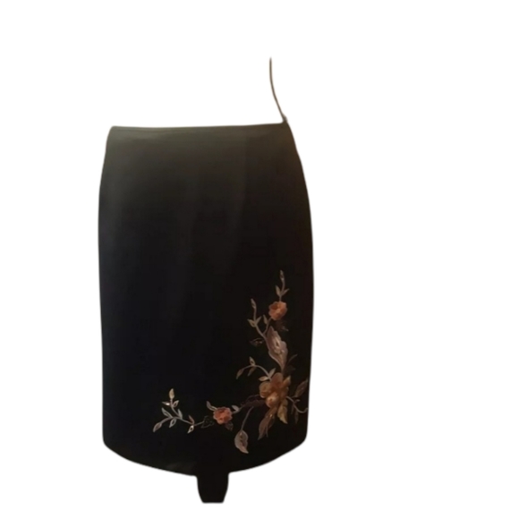 Adrianna Papell Evenning skirt and jacket Suit Floral Embroidered Set  Size 8 - Picture 4 of 12